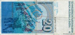 20 Francs SWITZERLAND  1986 P.55f F
