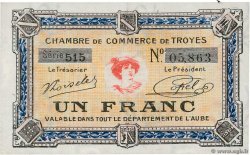 1 Franc FRANCE regionalismo y varios Troyes 1918 JP.124.14 FDC