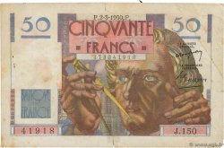 50 Francs LE VERRIER FRANCE  1950 F.20.14 VG