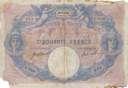 50 Francs BLEU ET ROSE FRANCE  1916 F.14.29