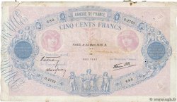 500 Francs BLEU ET ROSE modifié FRANCE  1938 F.31.06 pr.TB