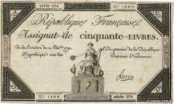 50 Livres FRANCE  1792 Ass.39a TB