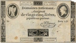 25 Livres FRANCE  1791 Ass.22a VG
