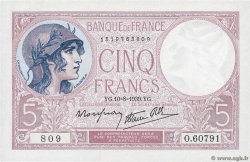 5 Francs FEMME CASQUÉE modifié FRANCE  1939 F.04.05 pr.NEUF