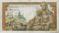 1000 Francs DÉESSE DÉMÉTER FRANCE  1943 F.40.15 F
