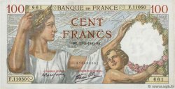 100 Francs SULLY FRANKREICH  1940 F.26.30 fVZ