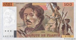 100 Francs DELACROIX imprimé en continu FRANCE  1990 F.69bis.01a