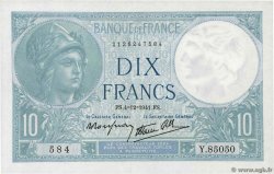 10 Francs MINERVE modifié FRANCIA  1941 F.07.30
