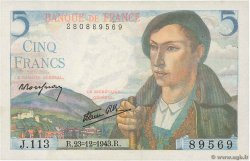 5 Francs BERGER FRANCE  1943 F.05.05 AU-