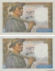10 Francs MINEUR Consécutifs FRANCE  1944 F.08.10 AU-