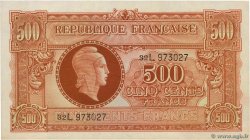 500 Francs MARIANNE fabrication anglaise FRANKREICH  1945 VF.11.01 fST