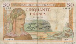 50 Francs CÉRÈS FRANCE  1935 F.17.16 VG