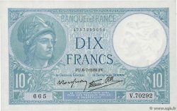 10 Francs MINERVE modifié FRANCE  1939 F.07.04 AU-