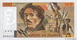 100 Francs DELACROIX modifié FRANCE  1980 F.69.04a pr.SPL