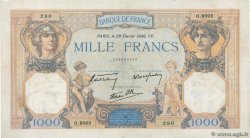1000 Francs CÉRÈS ET MERCURE type modifié FRANCE  1940 F.38.43 TTB