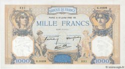 1000 Francs CÉRÈS ET MERCURE type modifié FRANCIA  1940 F.38.50 EBC