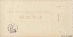 Francs FRANCE regionalism and miscellaneous Lyon 1871 DOC.Chèque XF