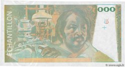 1000 Francs BALZAC Échantillon FRANCIA  1980 EC.1980.01 AU