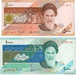 5000 et 10000 Rials Lot IRAN  1992 P.145a et P.146a VZ