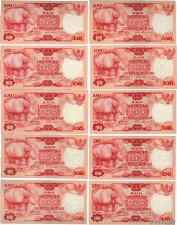 100 Rupiah Lot INDONESIA  1977 P.116 UNC