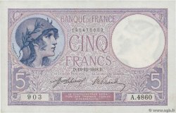 5 Francs FEMME CASQUÉE FRANKREICH  1918 F.03.02
