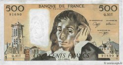 500 Francs PASCAL FRANCE  1990 F.71.44 VF