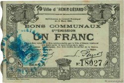 1 Franc FRANCE Regionalismus und verschiedenen Henin-Lietard 1916 JP.62-0738 SS