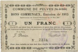 1 Franc FRANCE regionalism and various Pelves 1915 JP.62-1114 VF