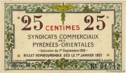 25 Centimes FRANCE Regionalismus und verschiedenen Pyrénées-Orientales 1918 JP.66-71 fST+