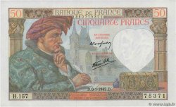 50 Francs JACQUES CŒUR FRANCIA  1942 F.19.18 FDC