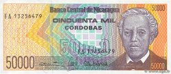 50000 Cordobas NICARAGUA  1989 P.161 VF