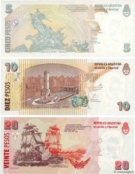 5, 10 et 20 Pesos Lot ARGENTINA  2002 P.353 au P.355 FDC