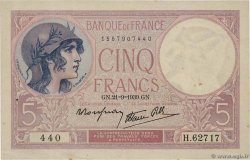 5 Francs FEMME CASQUÉE modifié FRANCE  1939 F.04.09 VF