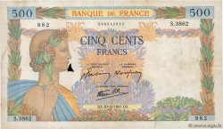 500 Francs LA PAIX FRANCIA  1941 F.32.23 BC+