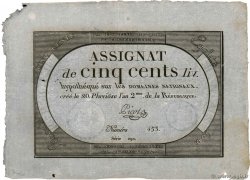 500 Livres FRANCIA  1794 Ass.47a BB