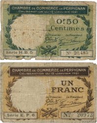 50 Centimes et 1 Franc Lot FRANCE régionalisme et divers Perpignan 1921 JP.100.31 et 32 pr.B