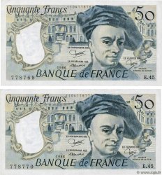 50 Francs QUENTIN DE LA TOUR Consécutifs FRANCE  1986 F.67.12 XF