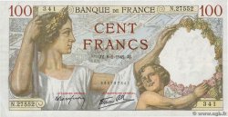 100 Francs SULLY FRANKREICH  1942 F.26.64 SS