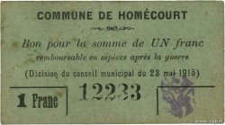 1 Franc FRANCE Regionalismus und verschiedenen Homecourt 1915 JP.54-031 VZ