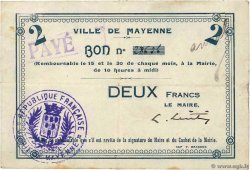 2 Francs FRANCE regionalism and various Mayenne 1914 JP.53-09 VF-