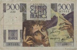 500 Francs CHATEAUBRIAND FRANCE  1945 F.34.03 VG