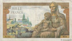 1000 Francs DÉESSE DÉMÉTER FRANKREICH  1942 F.40.03 fSS