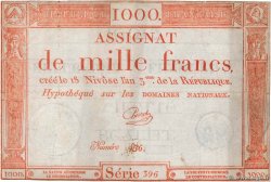 1000 Francs FRANCIA  1795 Ass.50a MB