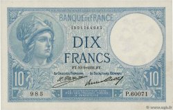 10 Francs MINERVE FRANCE  1931 F.06.15 SUP