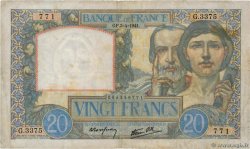 20 Francs TRAVAIL ET SCIENCE FRANKREICH  1941 F.12.13 S