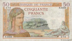 50 Francs CÉRÈS FRANCIA  1937 F.17.34 BC
