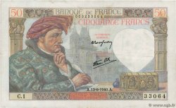 50 Francs JACQUES CŒUR FRANCIA  1940 F.19.01