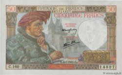 50 Francs JACQUES CŒUR FRANCIA  1942 F.19.18 EBC