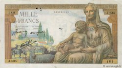 1000 Francs DÉESSE DÉMÉTER FRANCE  1942 F.40.03 VF-