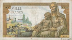 1000 Francs DÉESSE DÉMÉTER FRANCE  1942 F.40.05 TB